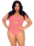 Top and bodysuit, opaque fabric, suspenders, plus size